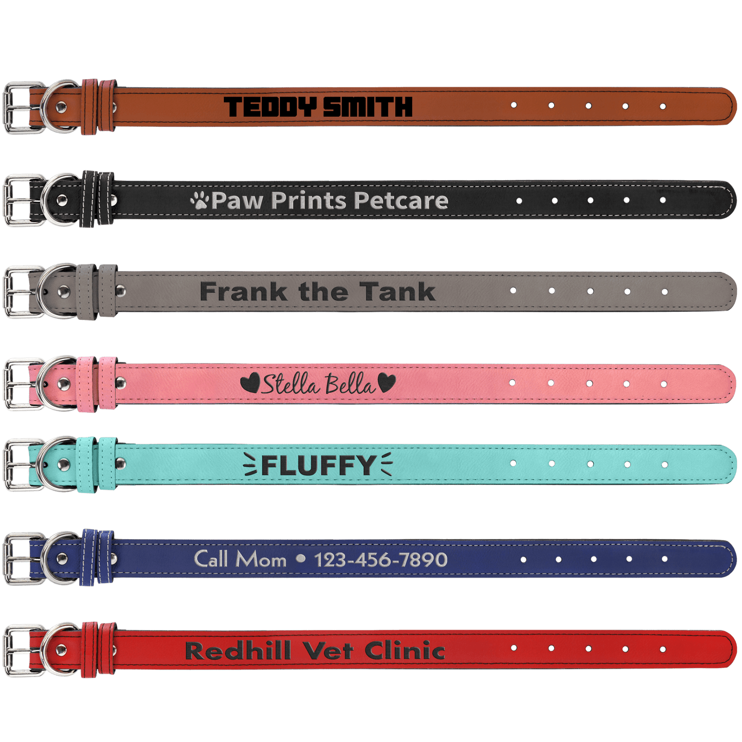 Laserable Leatherette Dog Collar