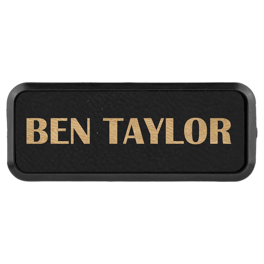 3" x 1" Laserable Leatherette Round Corner Badge & Frame