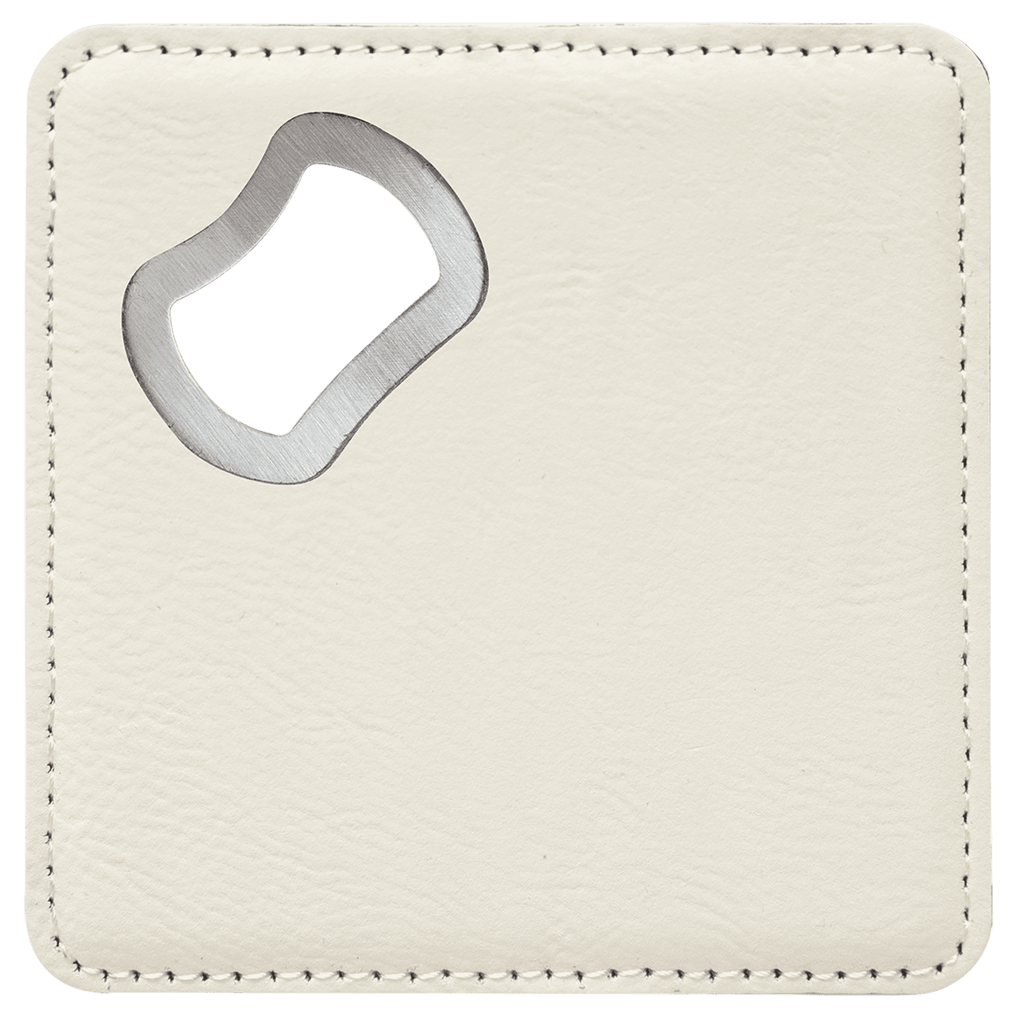 4" Square Laserable Leatherette Bottle Opener Coaster