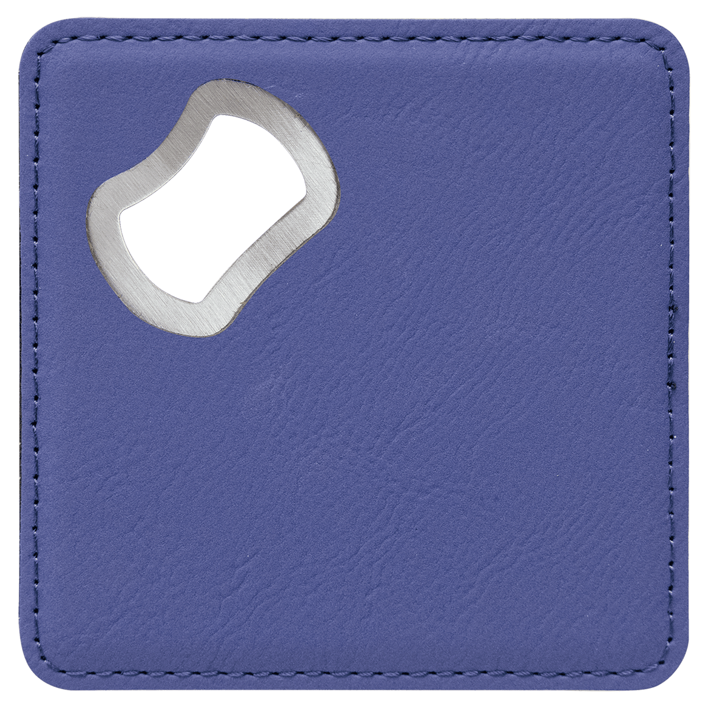 4" Square Laserable Leatherette Bottle Opener Coaster