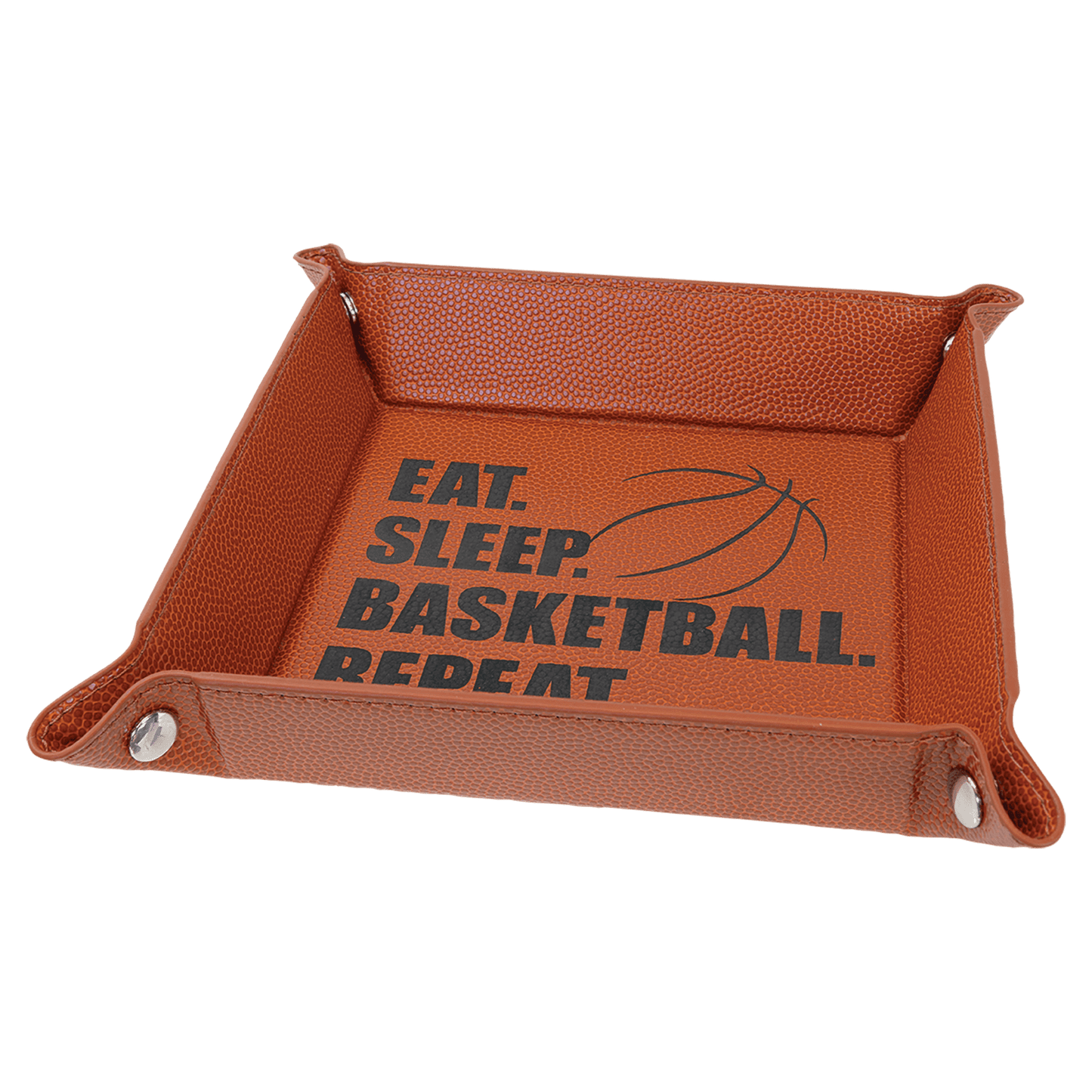 Laserable Leatherette Snap Up Tray with Silver Snaps