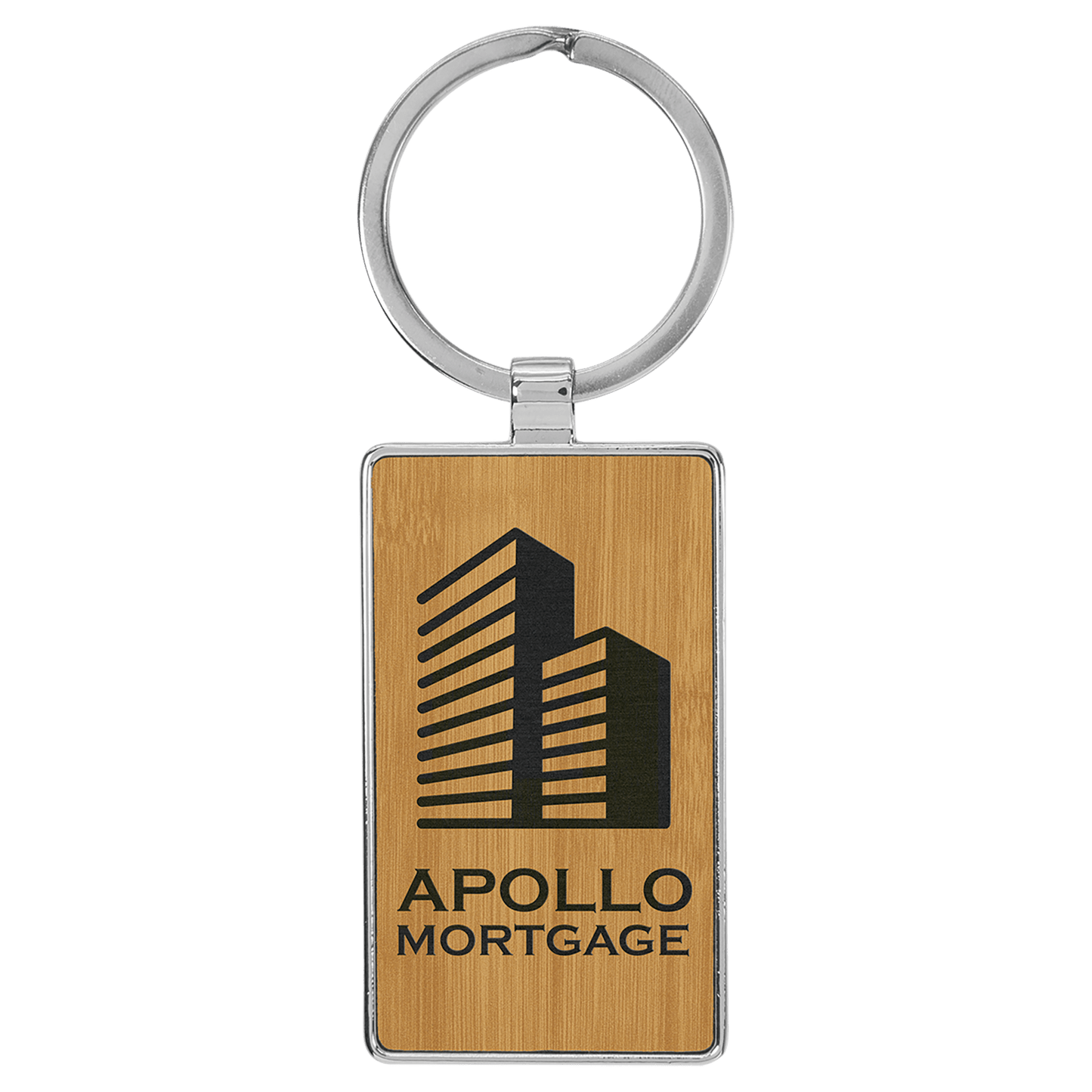 Laserable Leatherette Rectangle Keychain