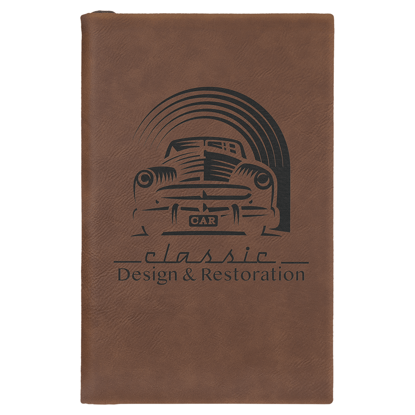 7" x 9 3/4" Laserable Leatherette Sketch Book with Unlined Notepad