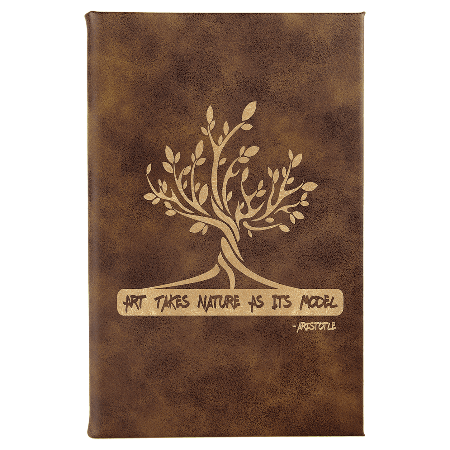 7" x 9 3/4" Laserable Leatherette Sketch Book with Unlined Notepad