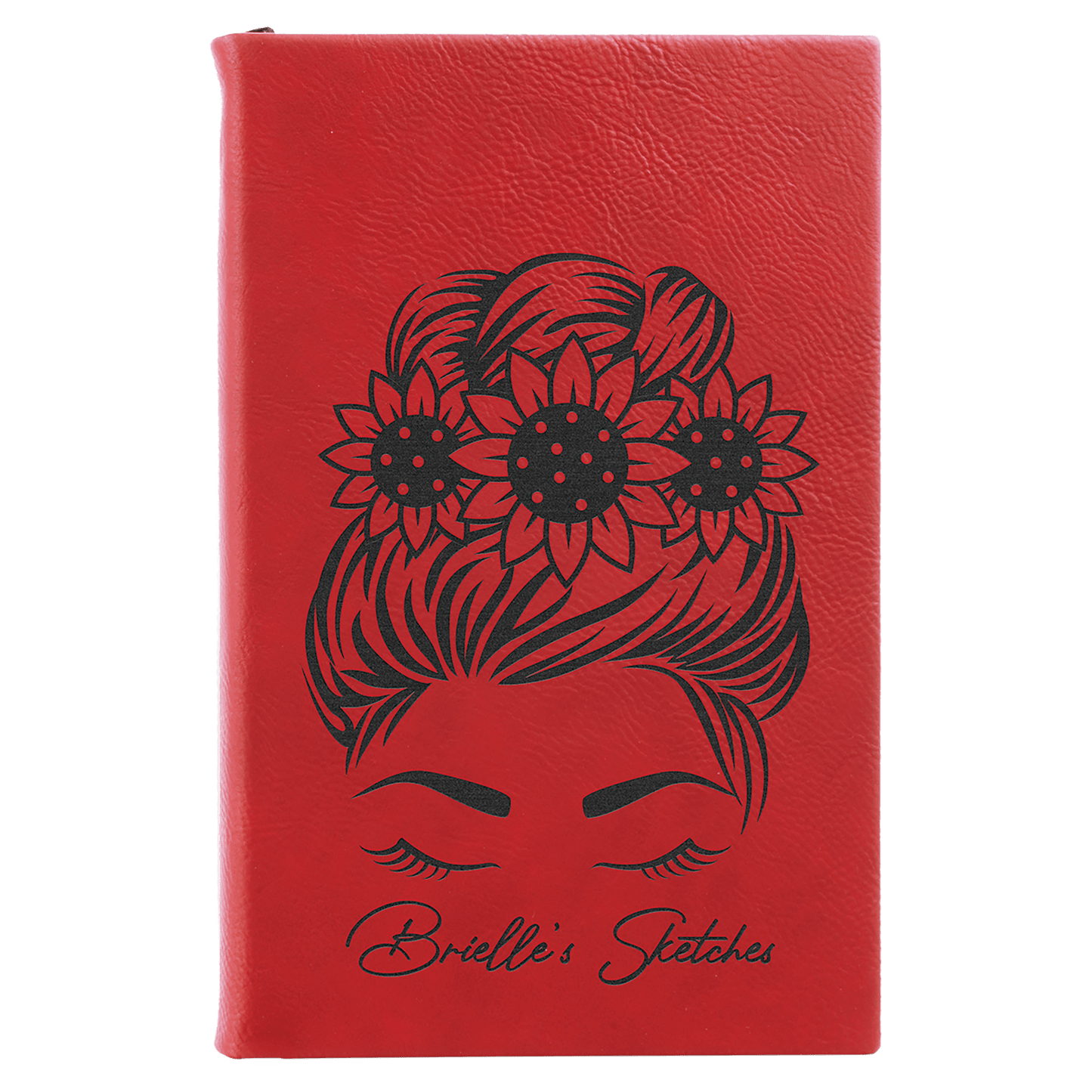 7" x 9 3/4" Laserable Leatherette Sketch Book with Unlined Notepad