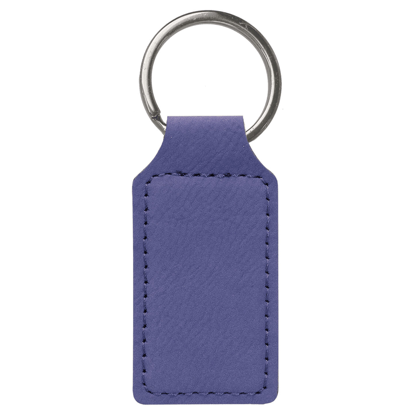 Laserable Leatherette Rectangle Keychain