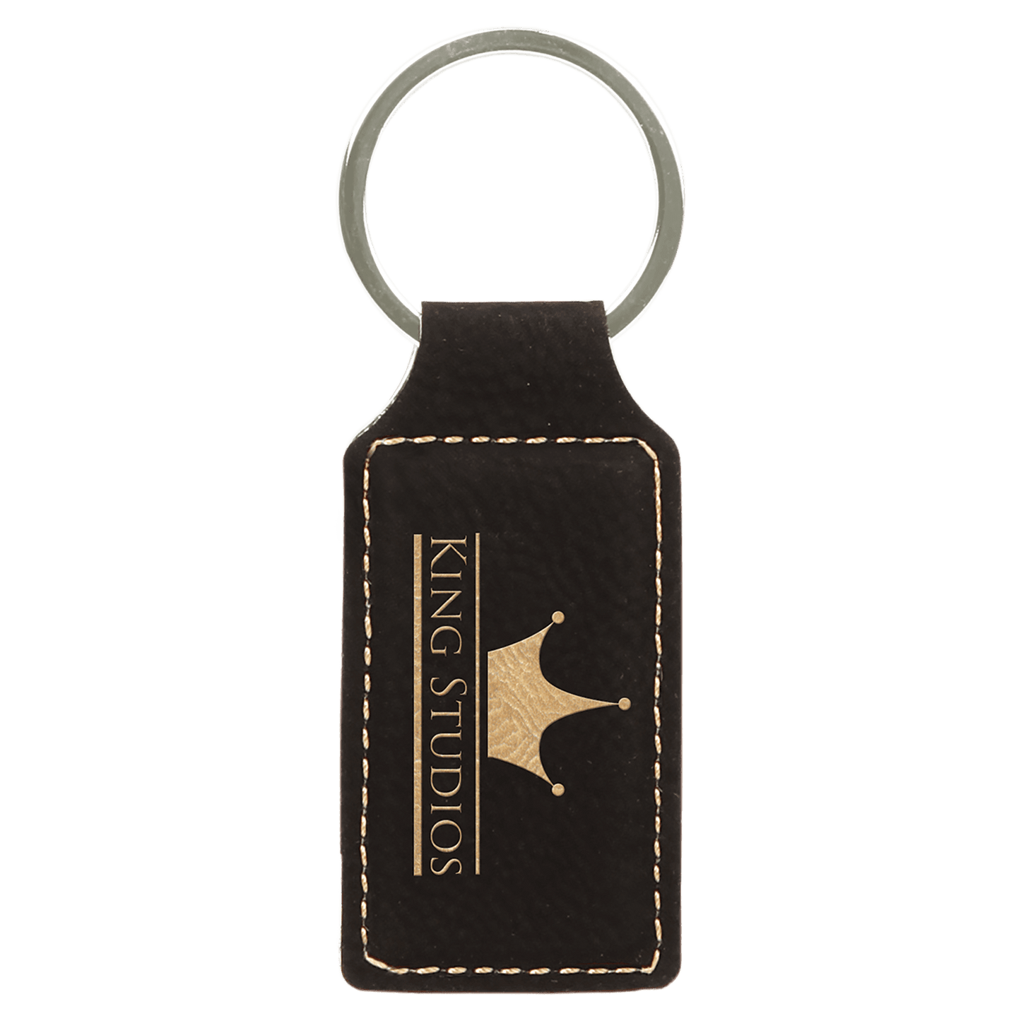 Laserable Leatherette Rectangle Keychain