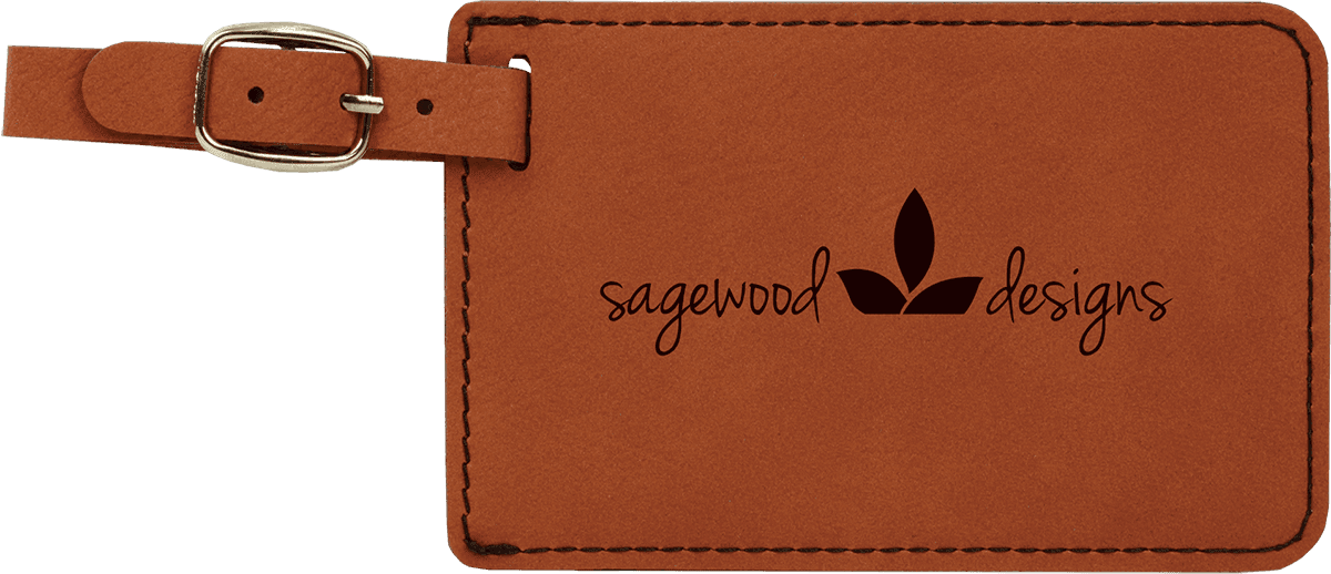 4 1/4" x 2 3/4" Laserable Leatherette Luggage Tag