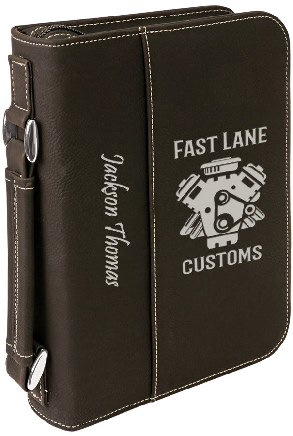 Leatherette Book/Bible Cover with Handle & Zipper