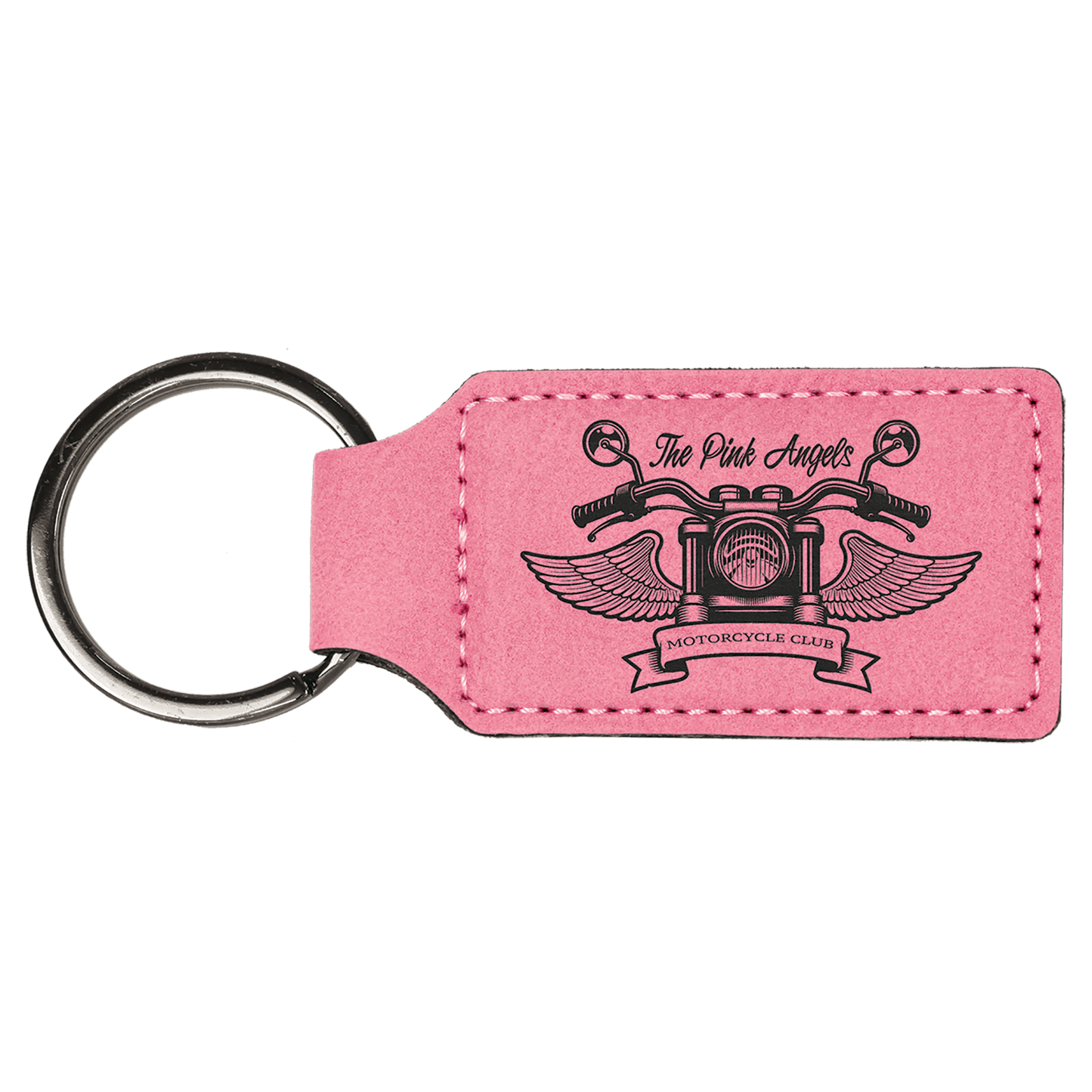 Laserable Leatherette Rectangle Keychain