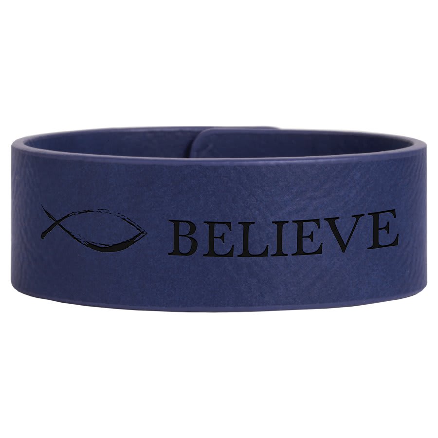 Laserable Leatherette Youth Cuff Bracelet