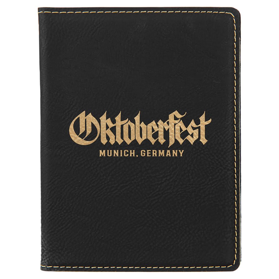 4 1/4" x 5 1/2" Laserable Leatherette Passport Holder