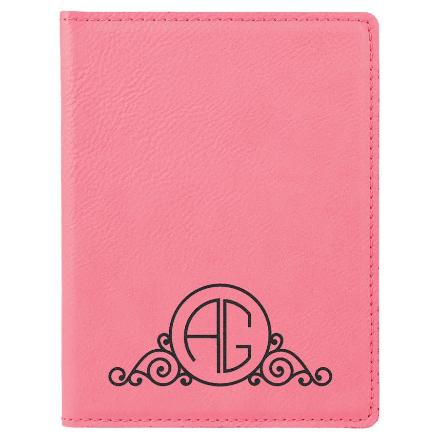 4 1/4" x 5 1/2" Laserable Leatherette Passport Holder
