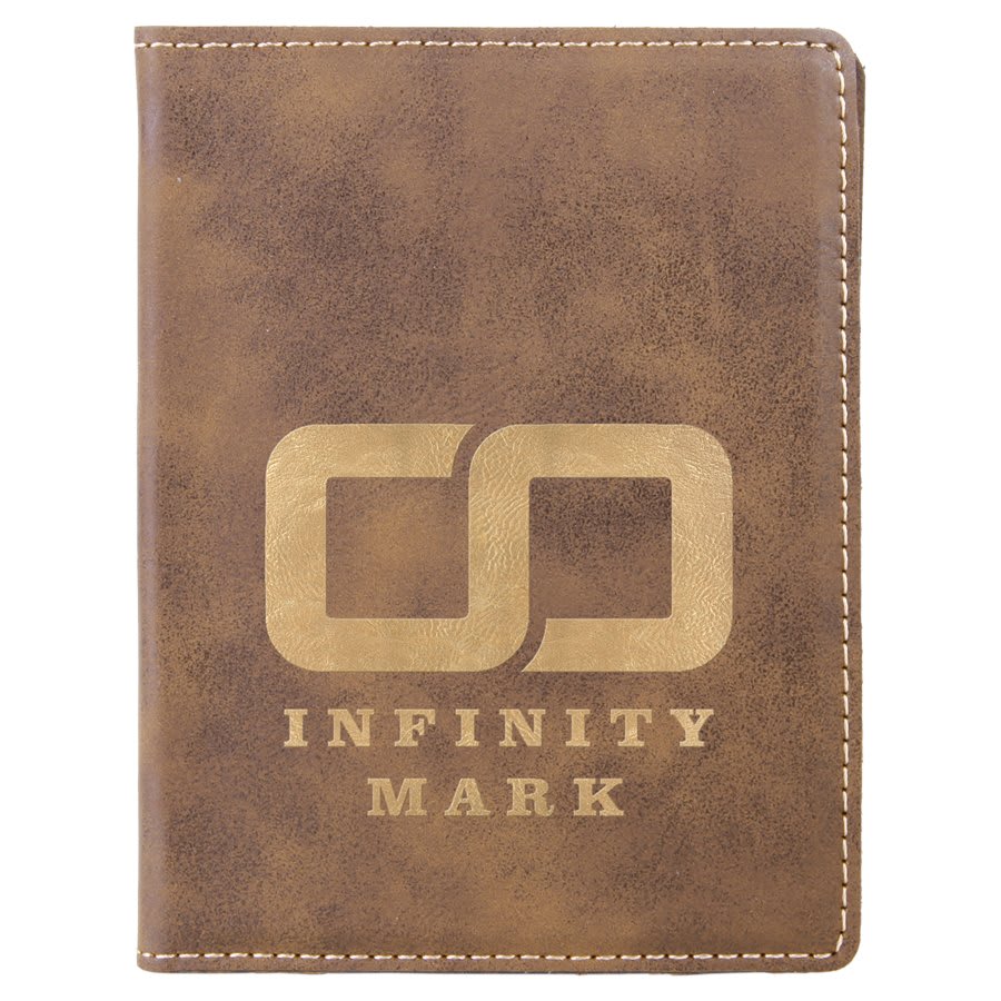 4 1/4" x 5 1/2" Laserable Leatherette Passport Holder