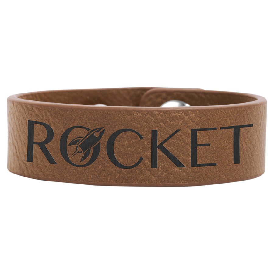 Laserable Leatherette Youth Cuff Bracelet