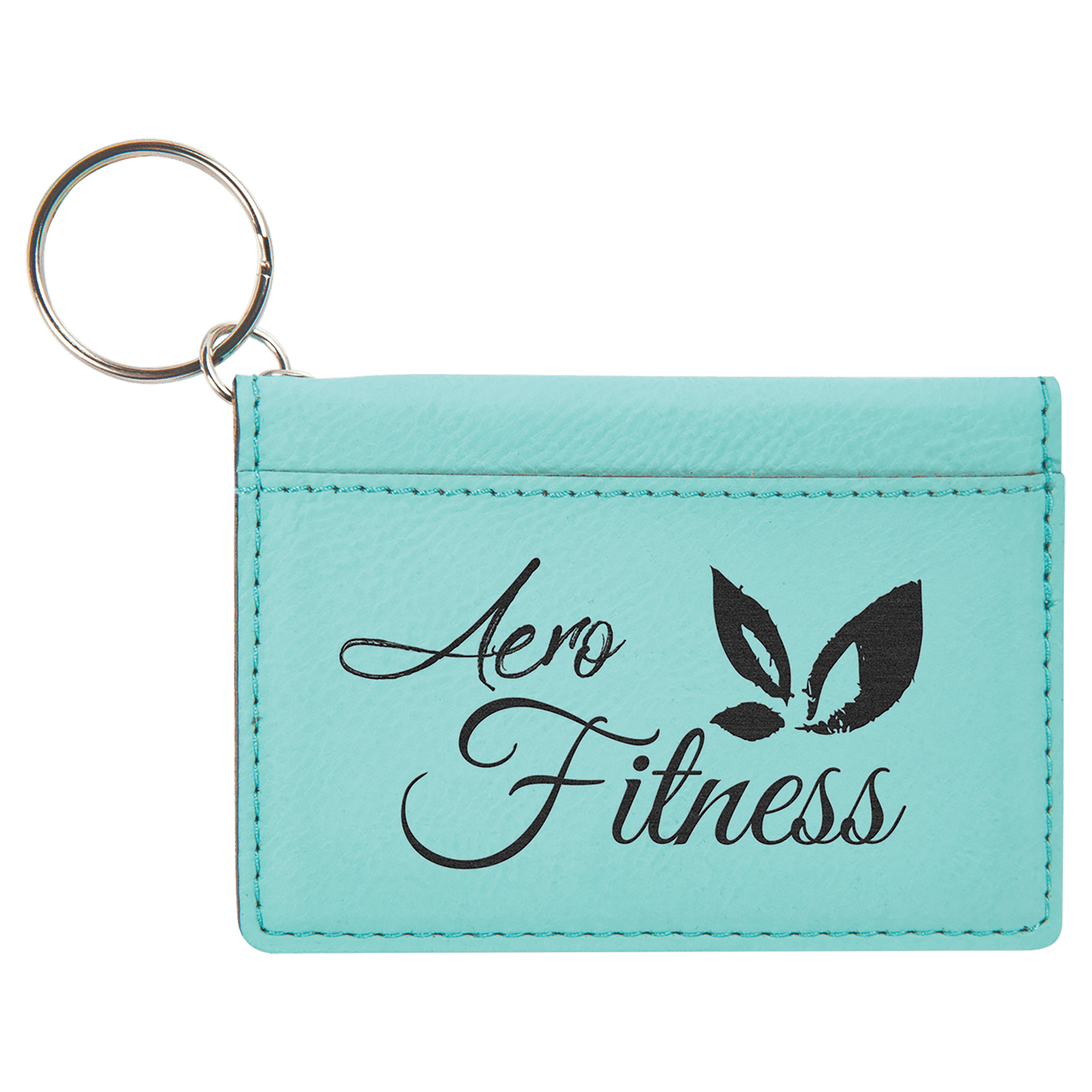4 1/4" x 3" Laserable Leatherette Keychain ID Holder
