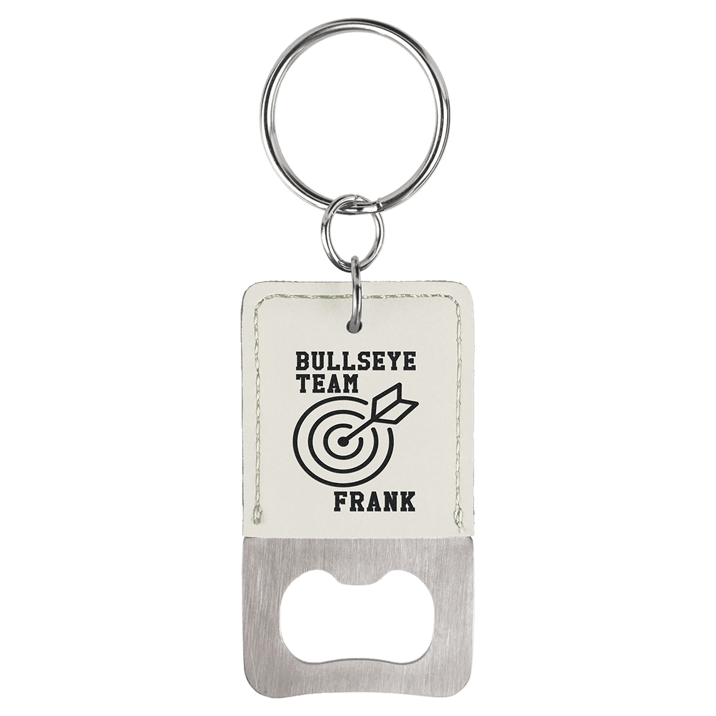Laserable Leatherette Rectangle Keychain