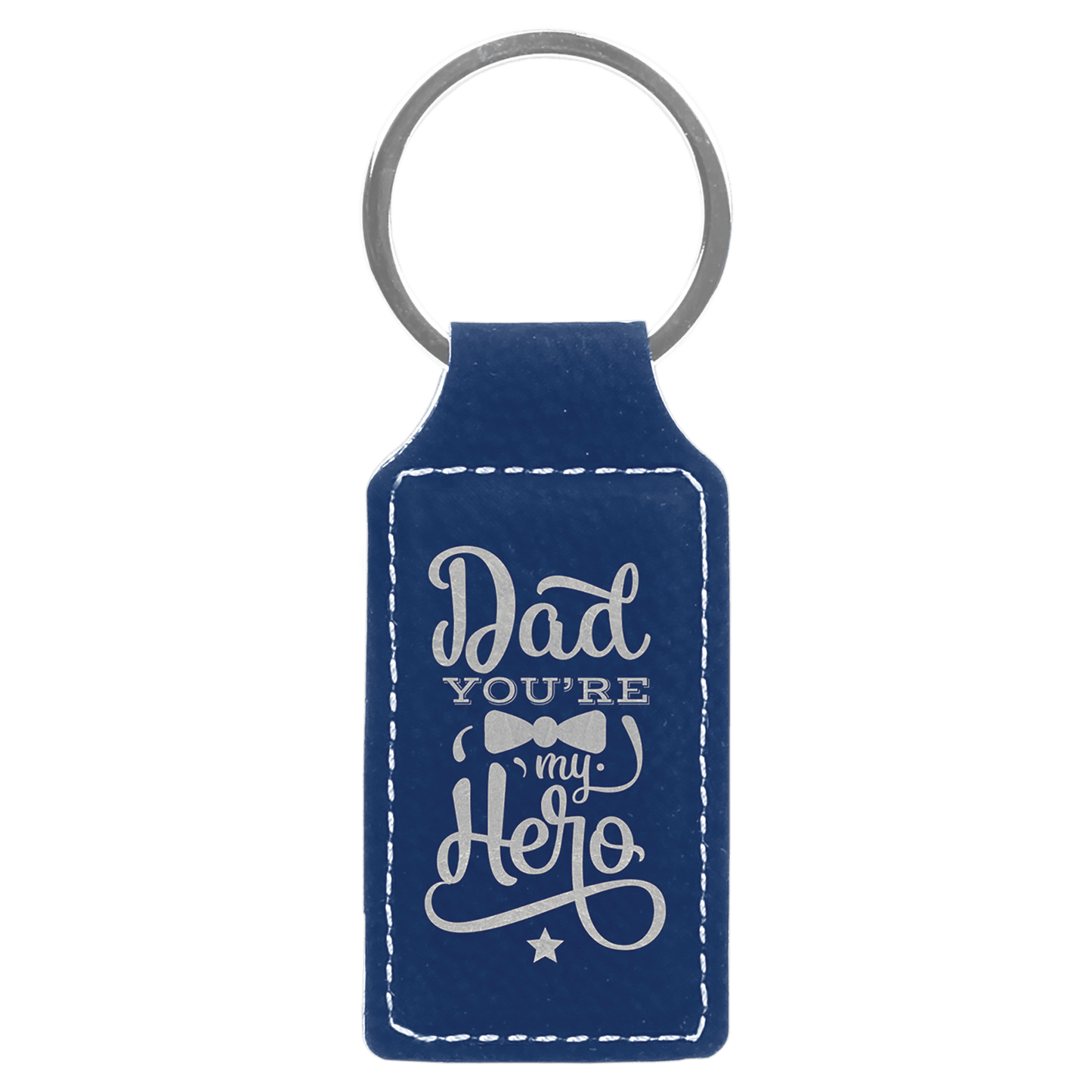 Laserable Leatherette Rectangle Keychain
