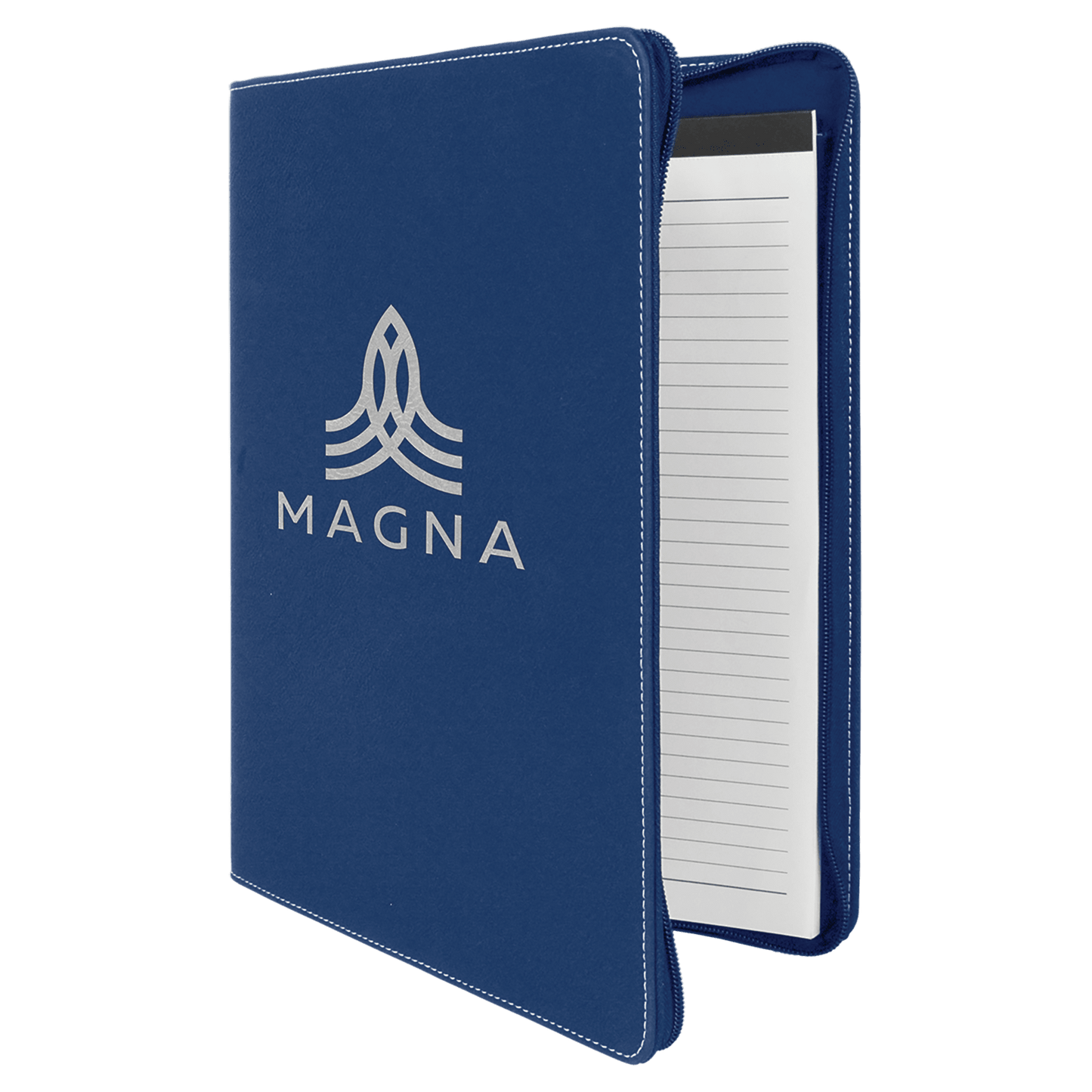 9 1/2" x 12" with Zipper Laserable Leatherette Portfolio with Notepad