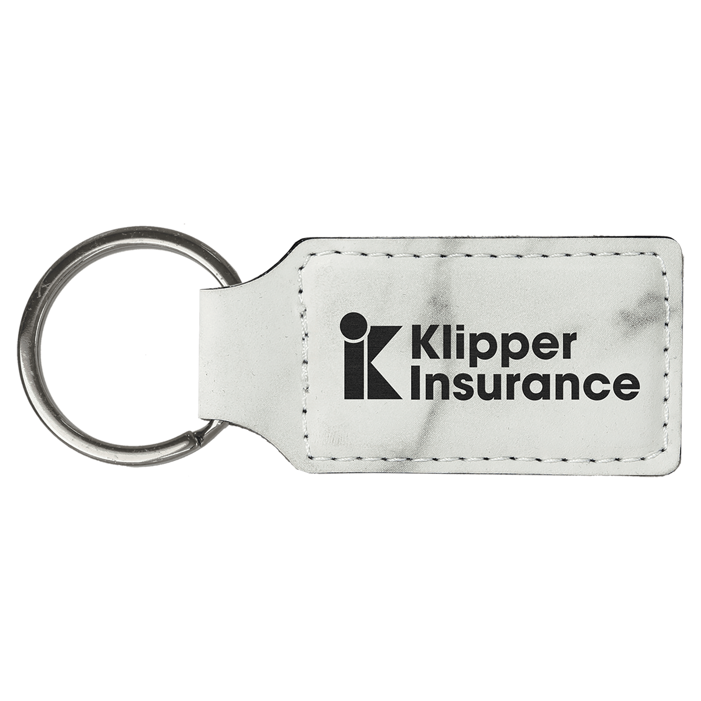 Laserable Leatherette Rectangle Keychain