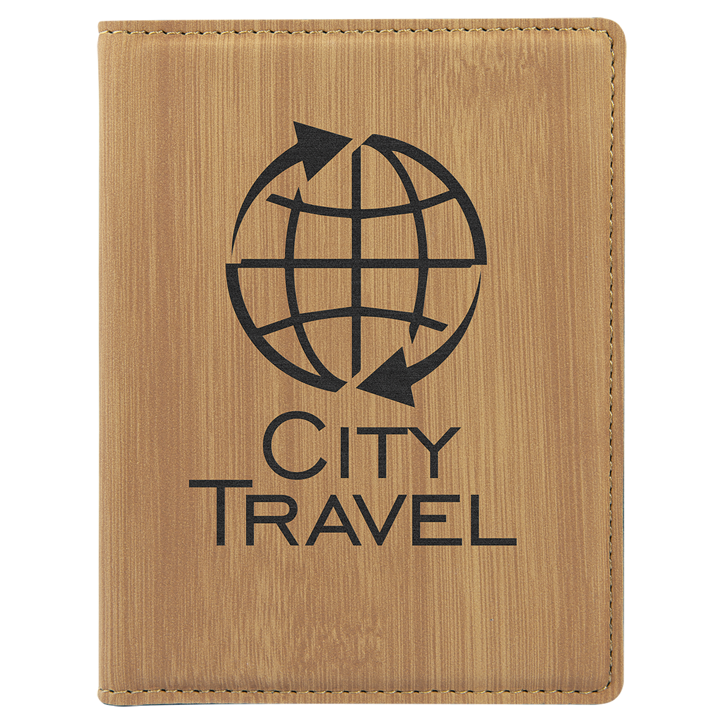 4 1/4" x 5 1/2" Laserable Leatherette Passport Holder