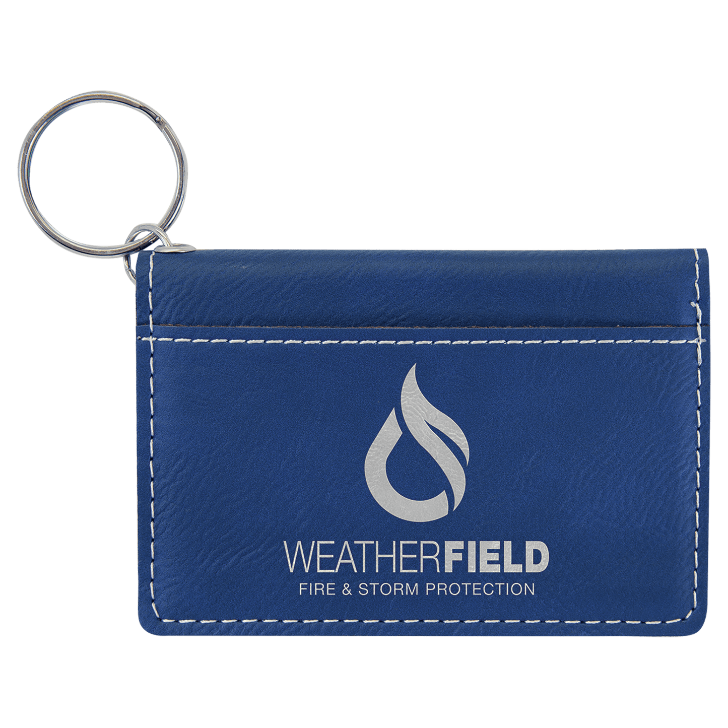 4 1/4" x 3" Laserable Leatherette Keychain ID Holder