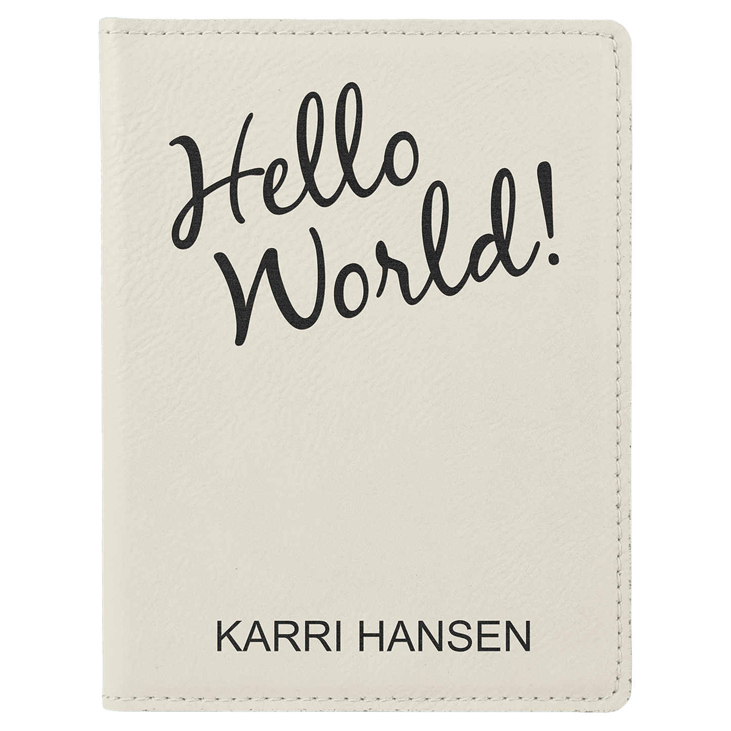 4 1/4" x 5 1/2" Laserable Leatherette Passport Holder