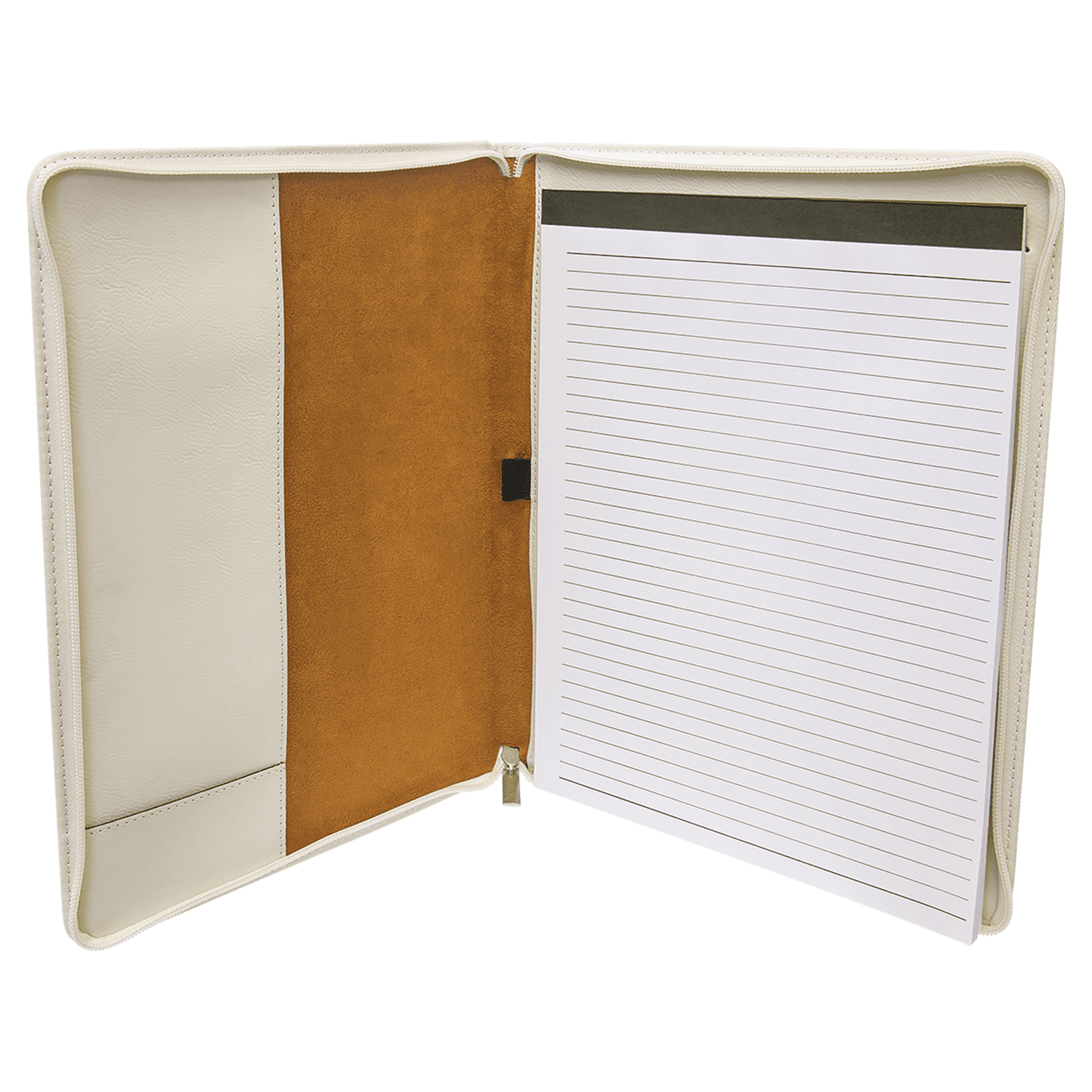 9 1/2" x 12" with Zipper Laserable Leatherette Portfolio with Notepad