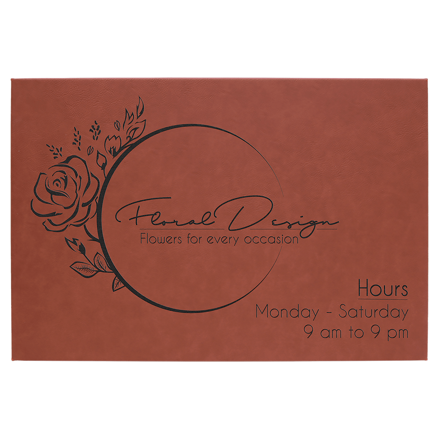 Rectangle Laserable Leatherette Wall Decor with Sawtooth Hanger