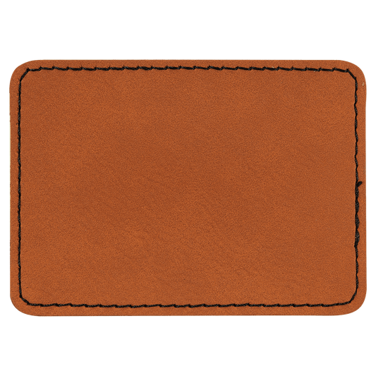 Rectangle Laserable Leatherette Patch with Adhesive (3 1/2" x 2 1/2" Rectangle or 3" x 2" Rectangle)