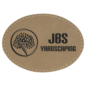 Oval Laserable Leatherette Patch with Adhesive (3 1/2" x 2 1/2" Oval or 3" x 2" Oval)