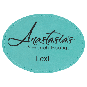 Oval Laserable Leatherette Patch with Adhesive (3 1/2" x 2 1/2" Oval or 3" x 2" Oval)