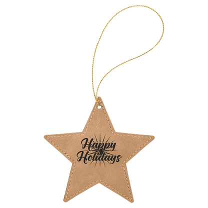 Laserable Leatherette Ornament with String