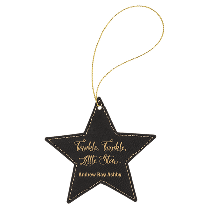 Laserable Leatherette Ornament with String