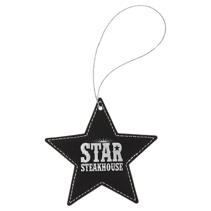 Laserable Leatherette Ornament with String