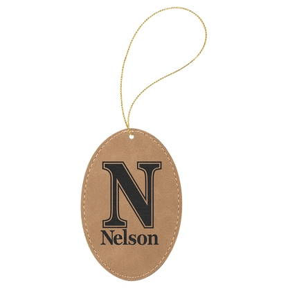 Laserable Leatherette Ornament with String