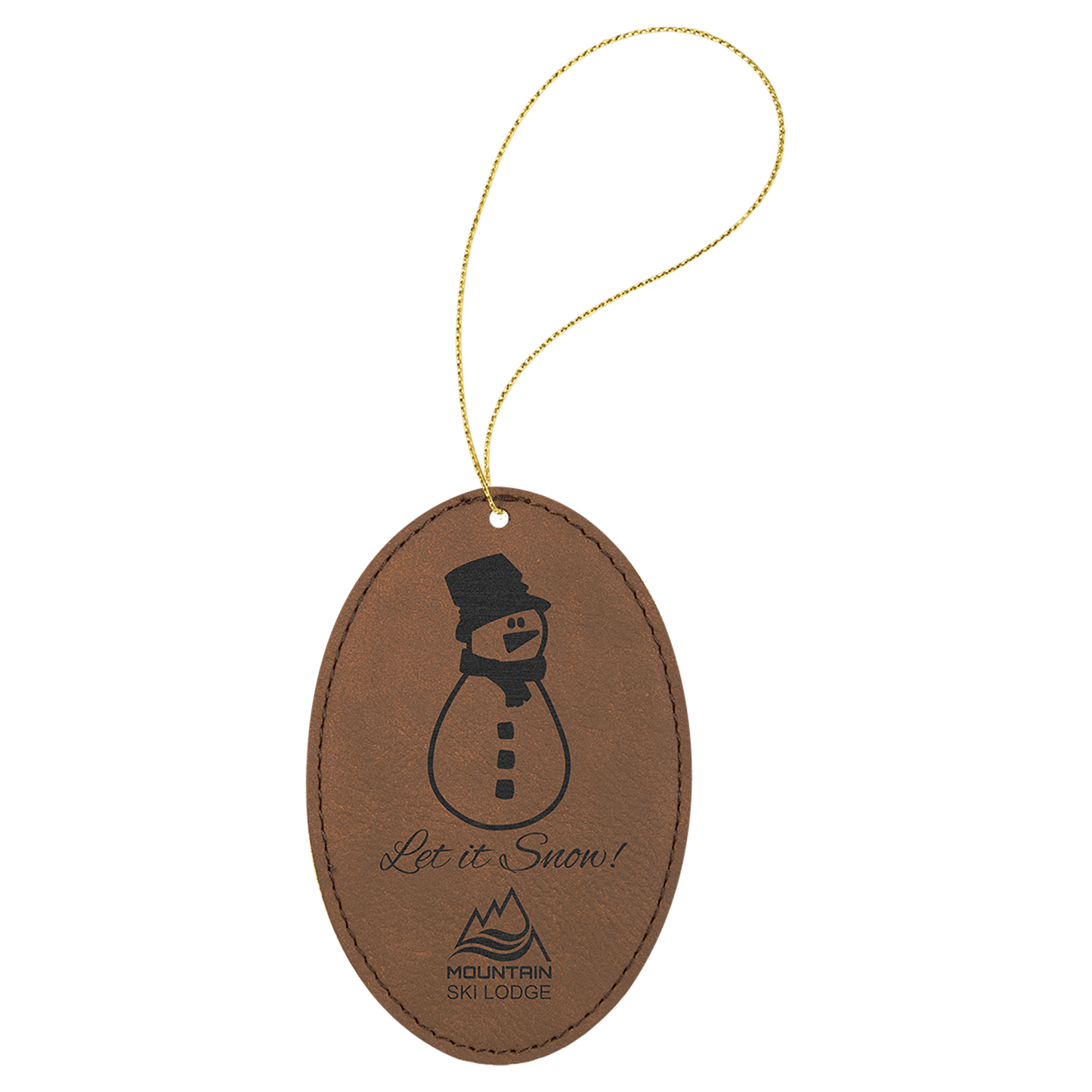 Laserable Leatherette Ornament with String