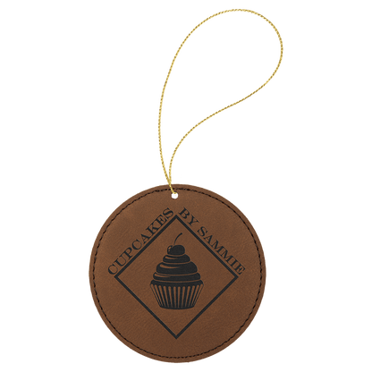 Laserable Leatherette Ornament with String