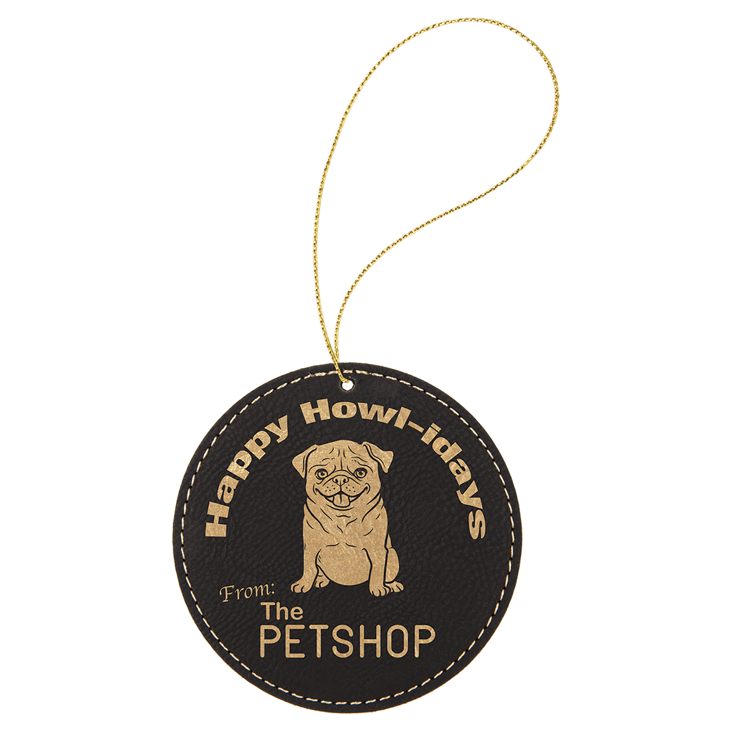 Laserable Leatherette Ornament with String