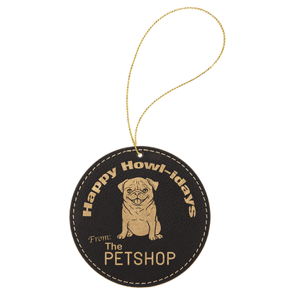 Laserable Leatherette Ornament with String
