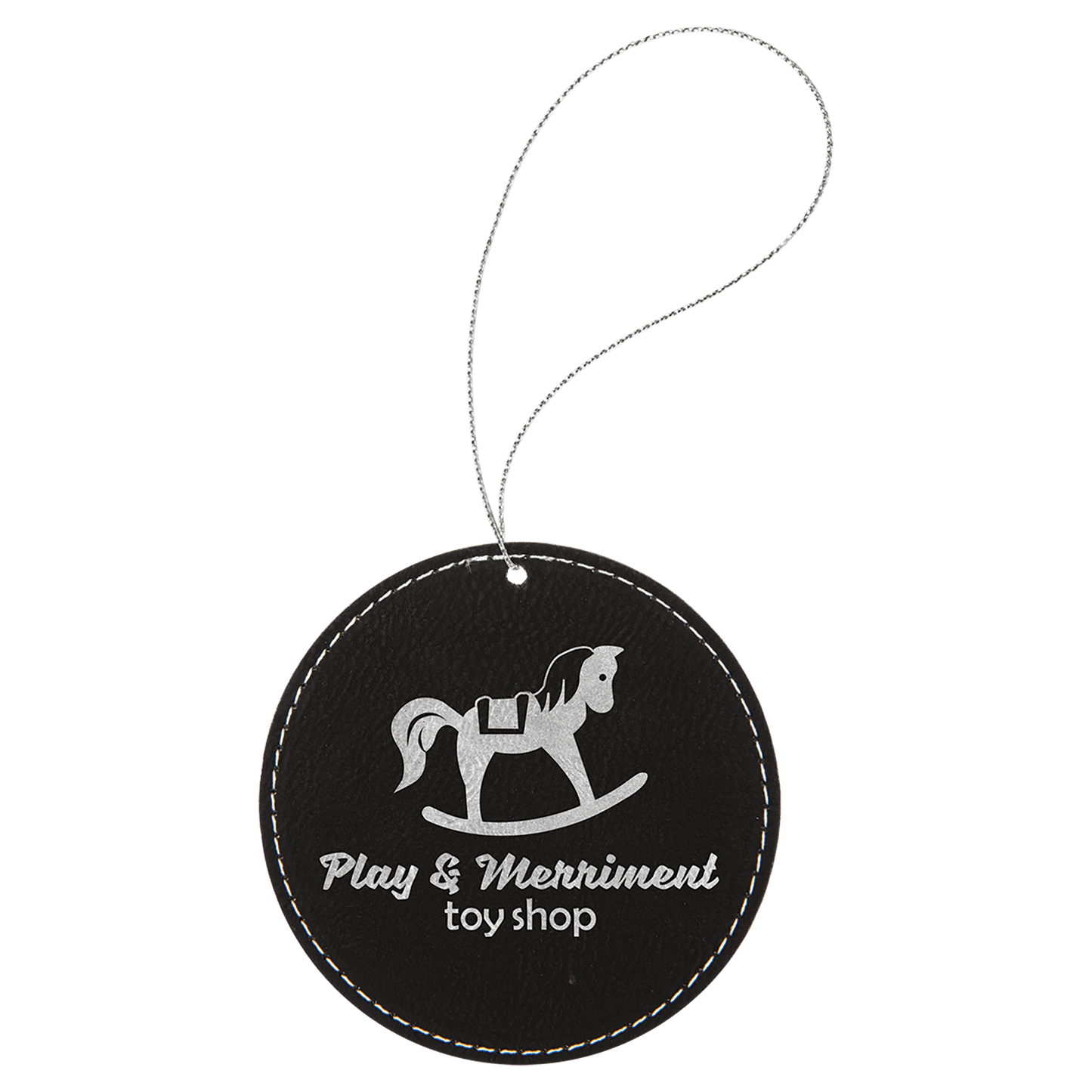 Laserable Leatherette Ornament with String