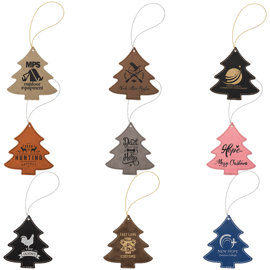 Laserable Leatherette Ornament with String