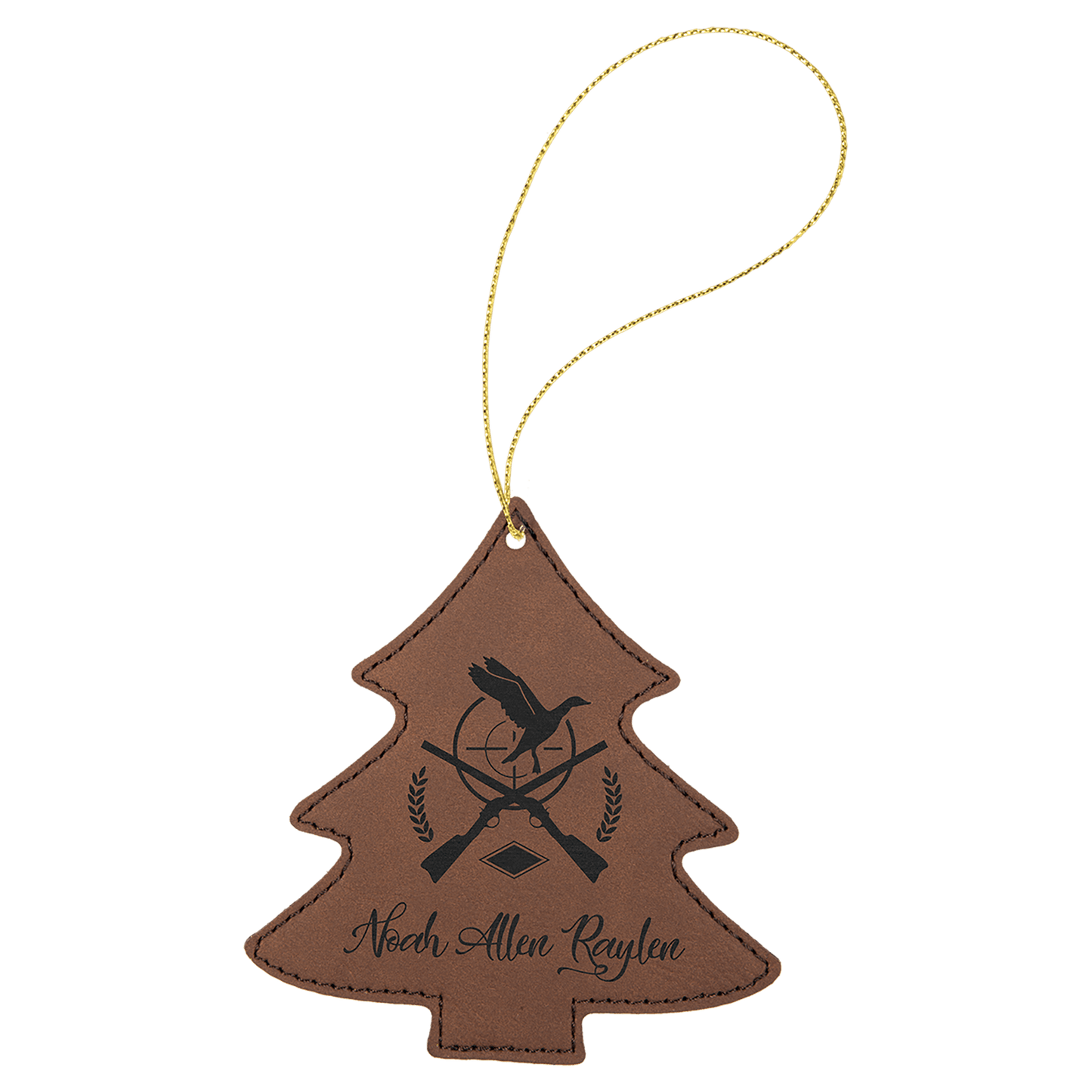 Laserable Leatherette Ornament with String