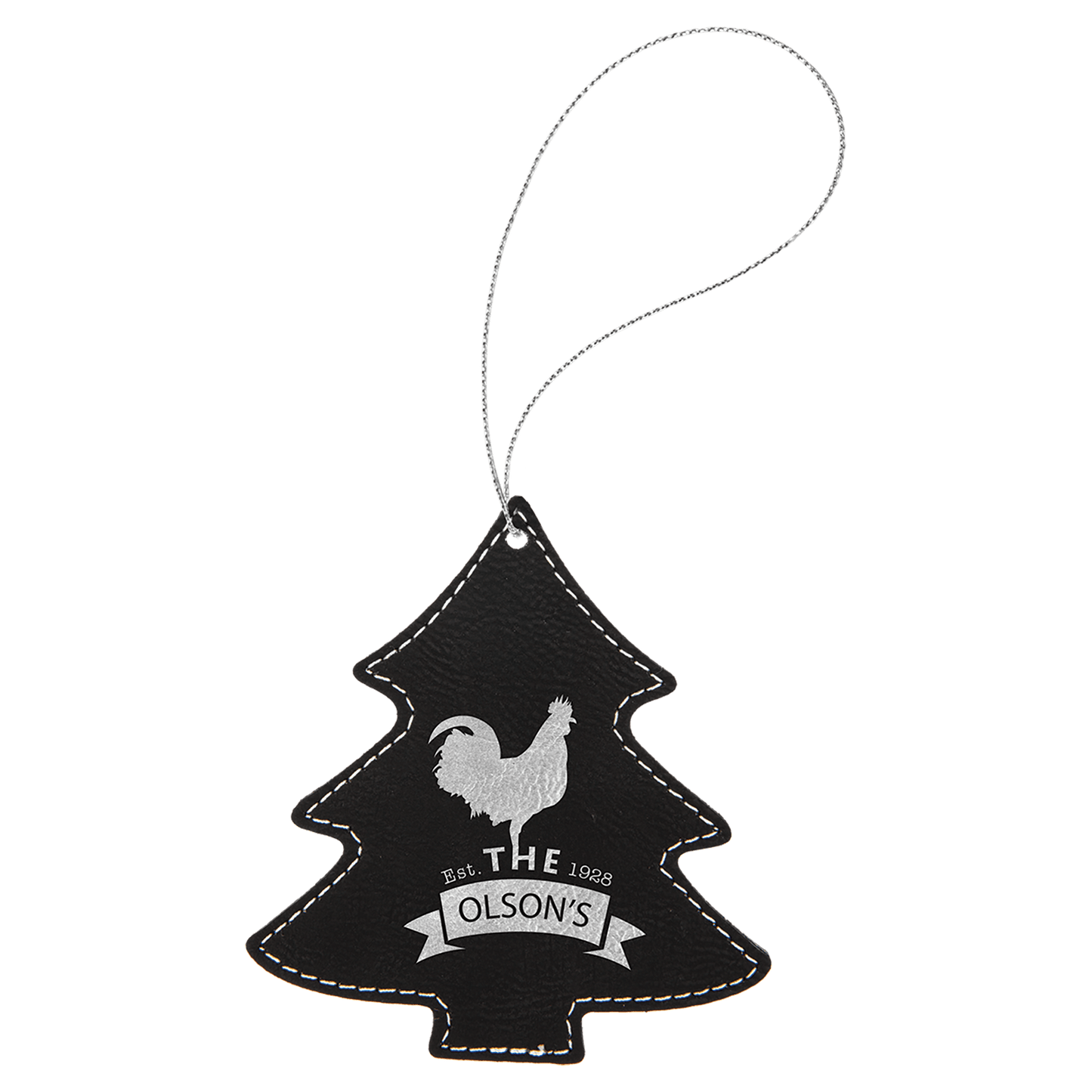 Laserable Leatherette Ornament with String