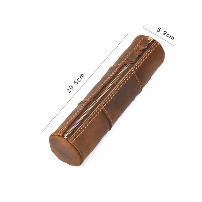 Genuine Leather Pencil Case, Make-up Brush Holder, Leather Pen Holder