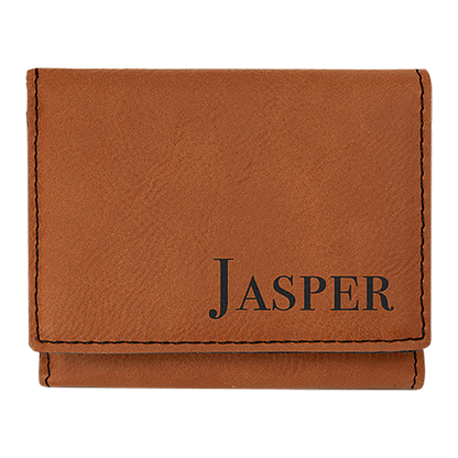3" x 4" Laserable Leatherette Trifold Wallet