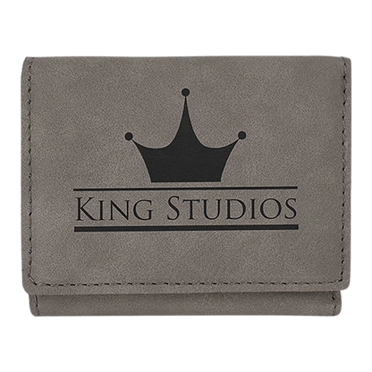 3" x 4" Laserable Leatherette Trifold Wallet