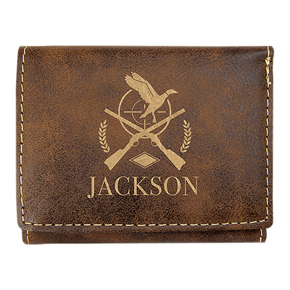 3" x 4" Laserable Leatherette Trifold Wallet