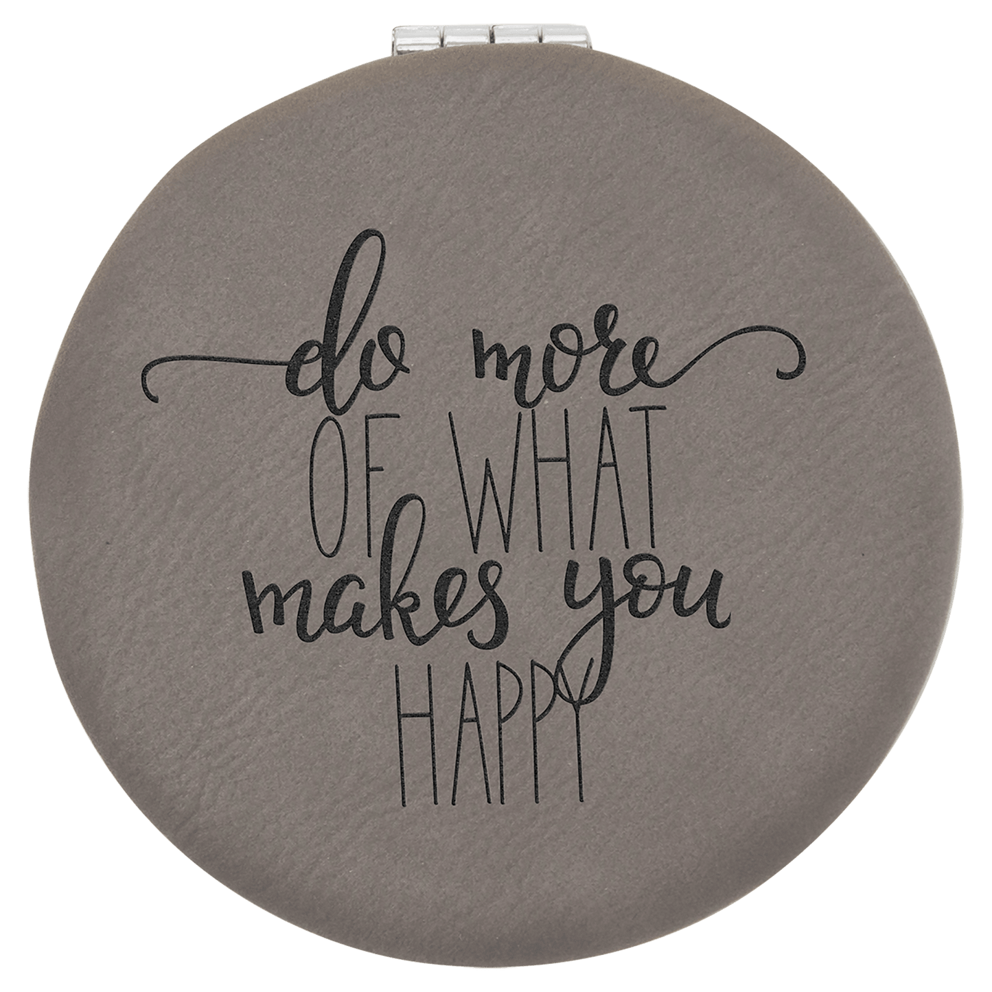 2 1/2" Laserable Leatherette Compact Mirror