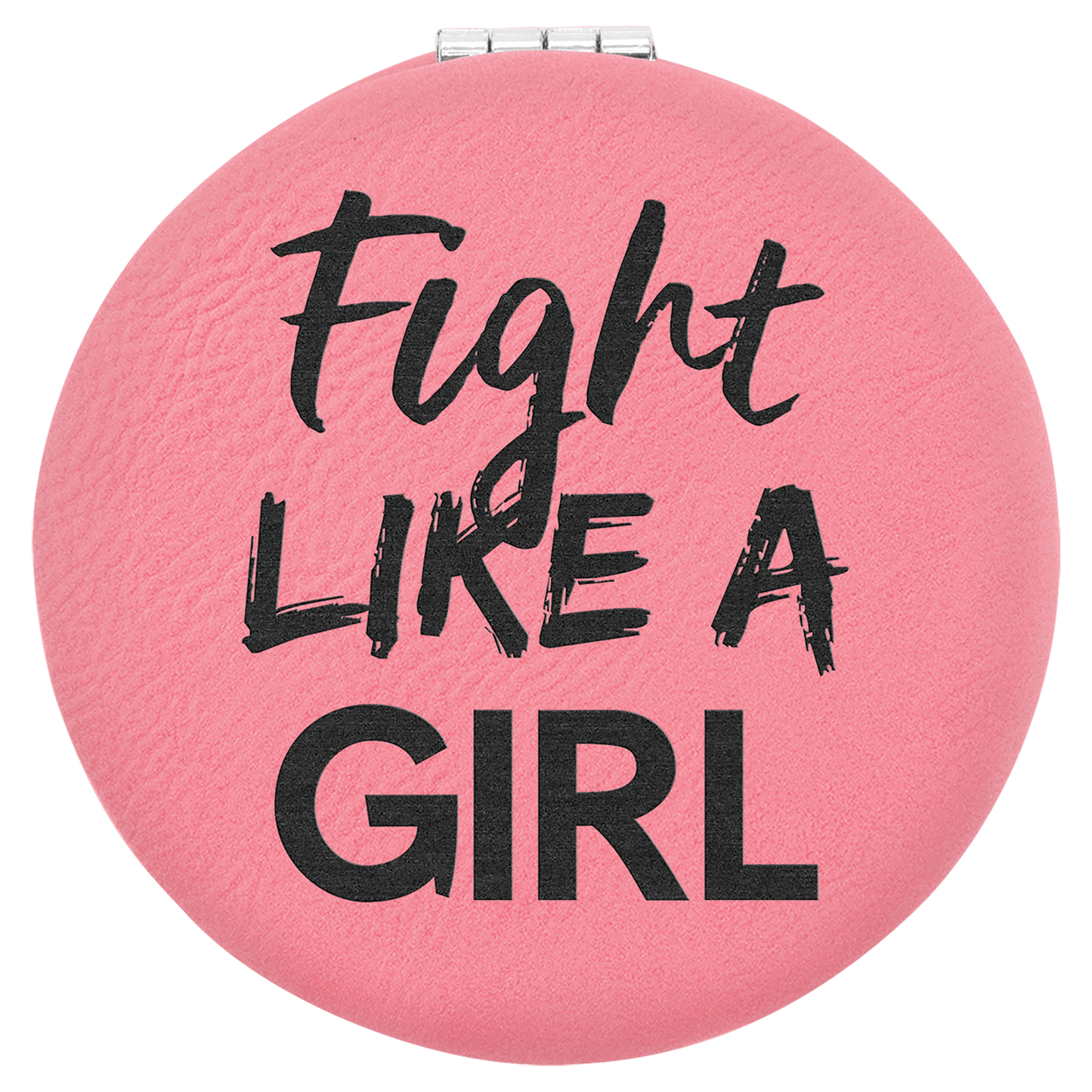 2 1/2" Laserable Leatherette Compact Mirror